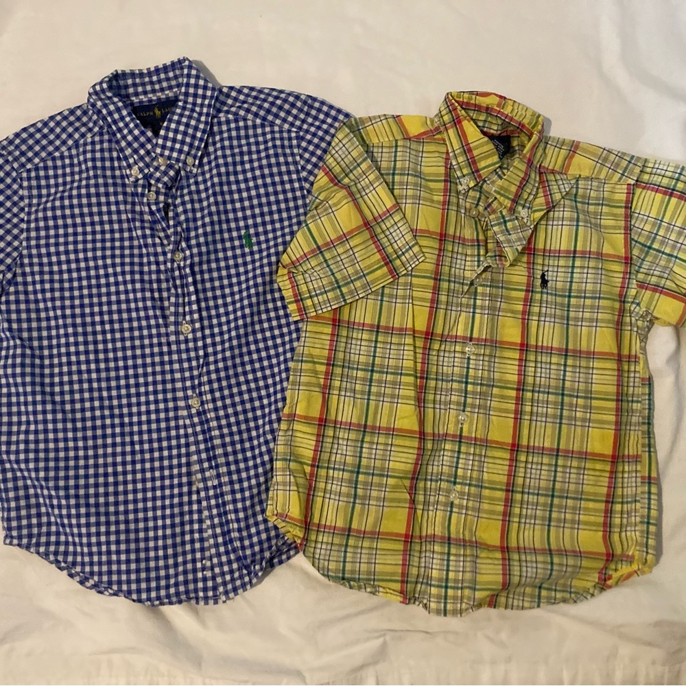 7-10 Boys Ralph Lauren button front tops 6 lot bundle